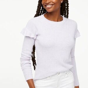 J crew Cotton ruffle-sleeve sweater